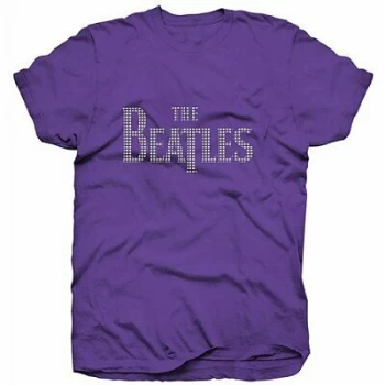 Image of The Beatles - Drop T Logo Womens Small T-Shirt - Purple