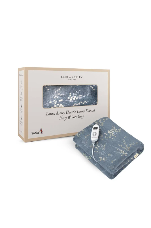 Image of Laura Ashley VQ Heated Throw Electric Blanket in Grey Size: 130cm x 160cm Grey Unisex 130cm x 160 cm