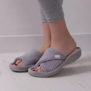 Image of totes Isotoner Popcorn Open Toe Slippers Grey