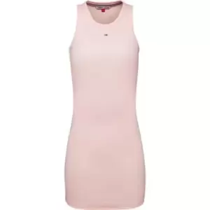 Image of Tommy Jeans Tommy Jeans Essential Rib Tank Bodycon Dress - Pink