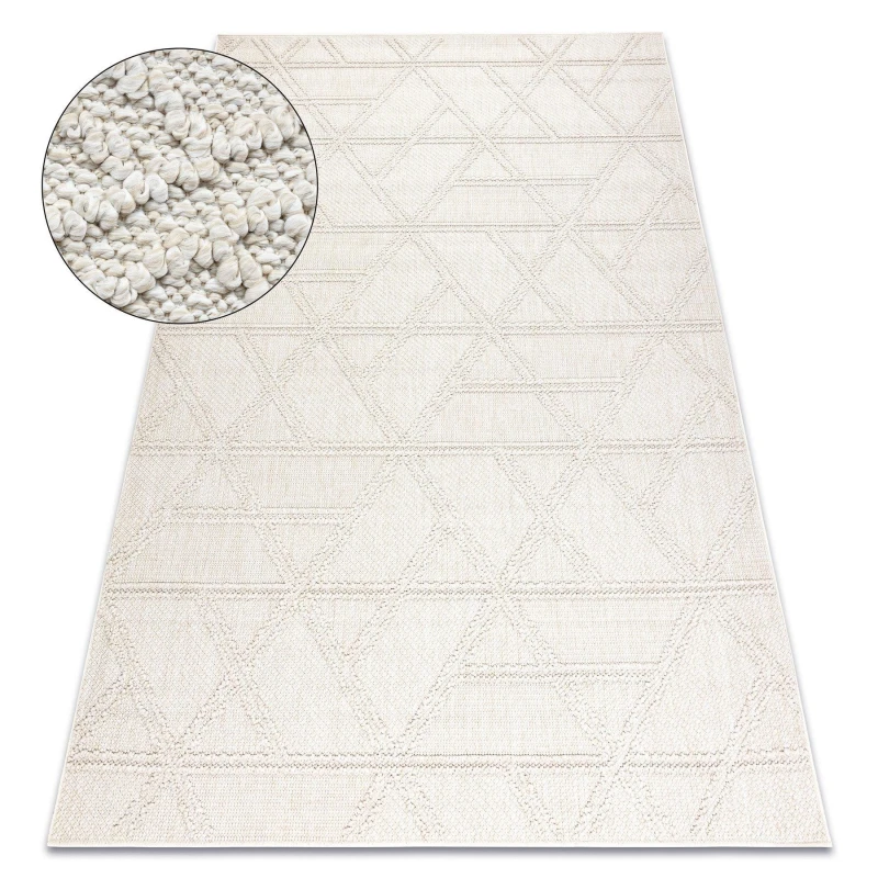 Image of RugsX Carpet Jersey 19241 Cream - Rhombuses, Geometric Structural, Loop Boho 80X150 Cm