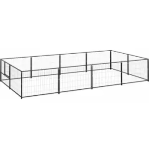 Image of Vidaxl - Dog Kennel Black 8 m² Steel Black