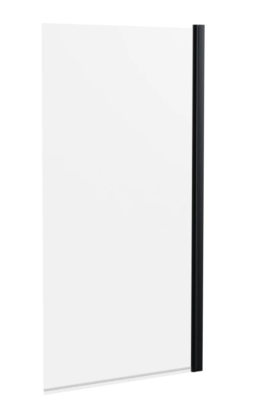 Image of Balterley 6mm Toughened Safety Glass Straight Reversible Bath Screen Black unisex