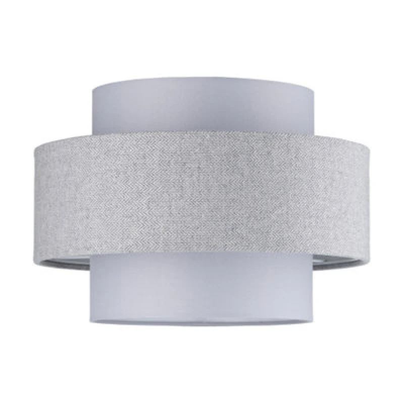 Image of Happy Homewares Modern Grey Herringbone Linen And Cotton Triple Tier Design Pendant Lamp Shade
