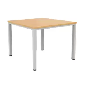 Image of Tc Fraction Infinity 160 x 160 Meeting Table - Beech with Silver Legs