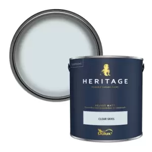 Image of Dulux Heritage Velvet Matt Clear Skies Matt Emulsion Paint 2.5L
