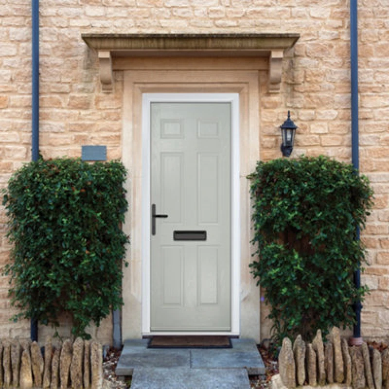 Image of Lacerta Composite Door Muirfield Solid Agate Grey 920mm X 2090mm Open In Right Hand No Glass 10 Year Guarantee Free Delivery & Smart Lock