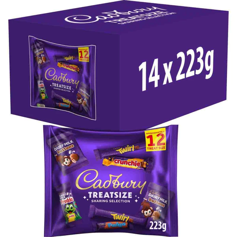 Image of Cadbury Gifts Direct Cadbury Chocolate Treatsize Bars Bag 223g Box of 14 4316166O