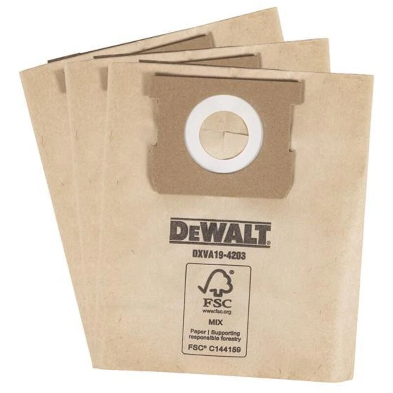 Image of DEWALT Vacuum Dxva19-4203 Dxva19-4203 Dust Bag 3 Pack Dwv194203