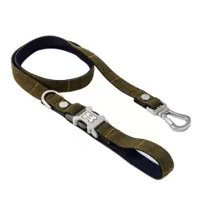 Image of Hugo & Hudson Checked Herringbone Dog Lead Green