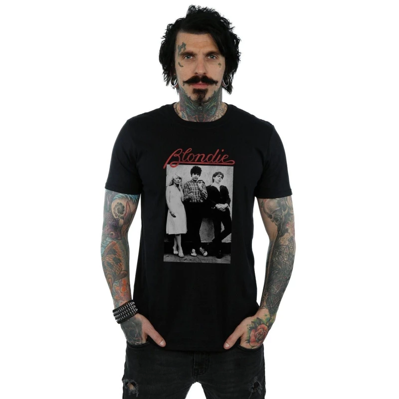 Image of Blondie Blondie Men Distressed Band T-Shirt in Black Size: Small Black S Male 5059114071913