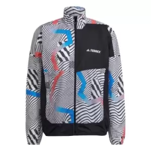 Image of adidas Terrex Trail Running Printed Wind Jacket Mens - White