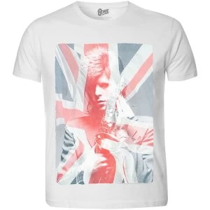 Image of David Bowie - Union Jack & Sax Unisex X-Large T-Shirt - Multicolour