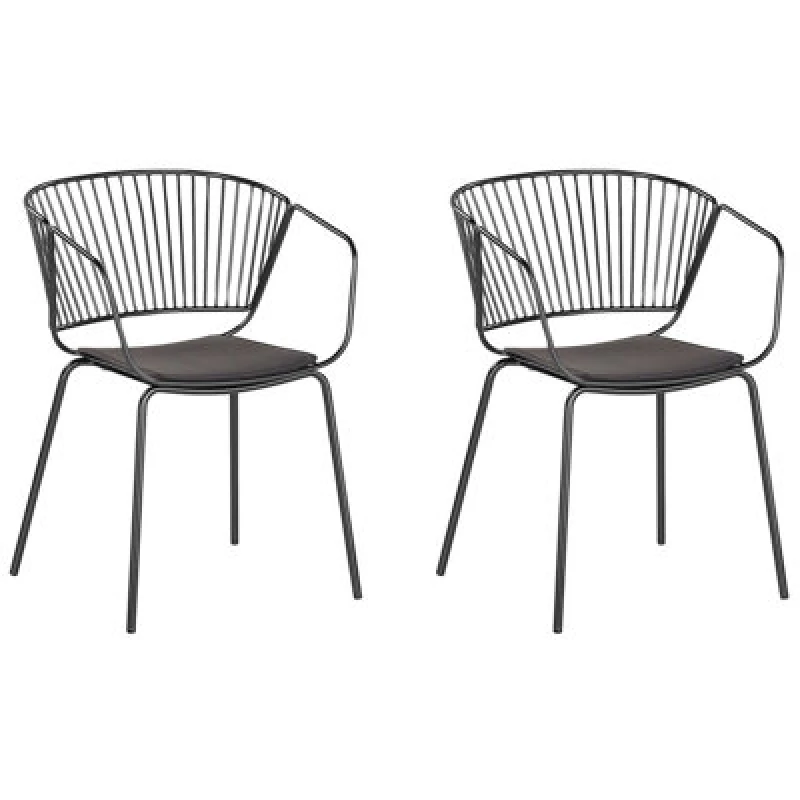 Image of Beliani Set Of 2 Dining Chairs Rigby Metal Black