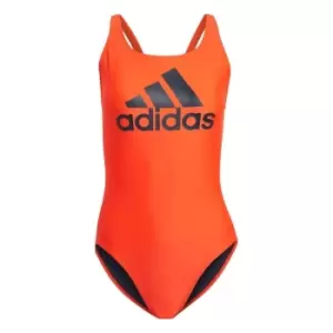 Image of adidas SH3. RO Big Logo Swimsuit Womens - Impact Orange / Legend Ink / I