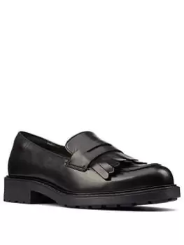 Image of Clarks Orinoco2 Loafer Shoes - Black Leather, Black, Size 7, Women