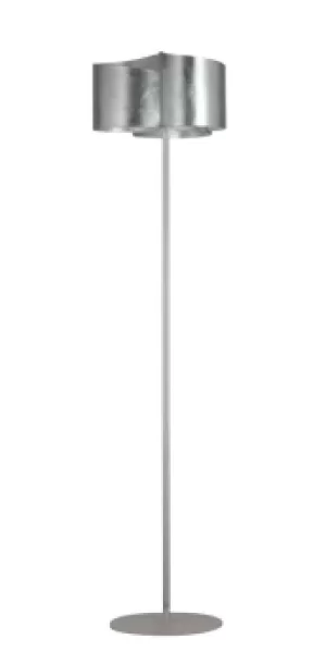 Image of Imagine Curved Glass Floor Lamp, Silver Leaf, E27