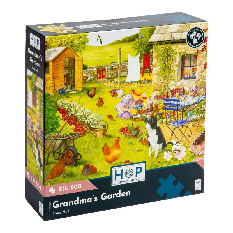 Image of The House Of Puzzles Grandma's Garden, BIG 500 Piece Jigsaw Puzzle Multi unisex