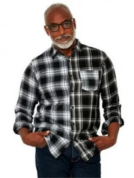 Image of Joe Browns Joe Browns Monochrome Check Shirt, Black, Size S, Men