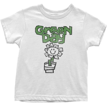 Image of Green Day - Flower Pot Kids 2 Years T-Shirt - White
