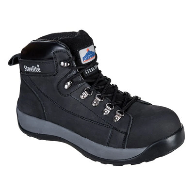 Image of Portwest Steelite SB HRO Mid Cut Nubuck Safety Boots FW31BKR39 Colour: Black