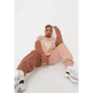 Image of Missguided Plus Size Colour Block Joggers - Brown