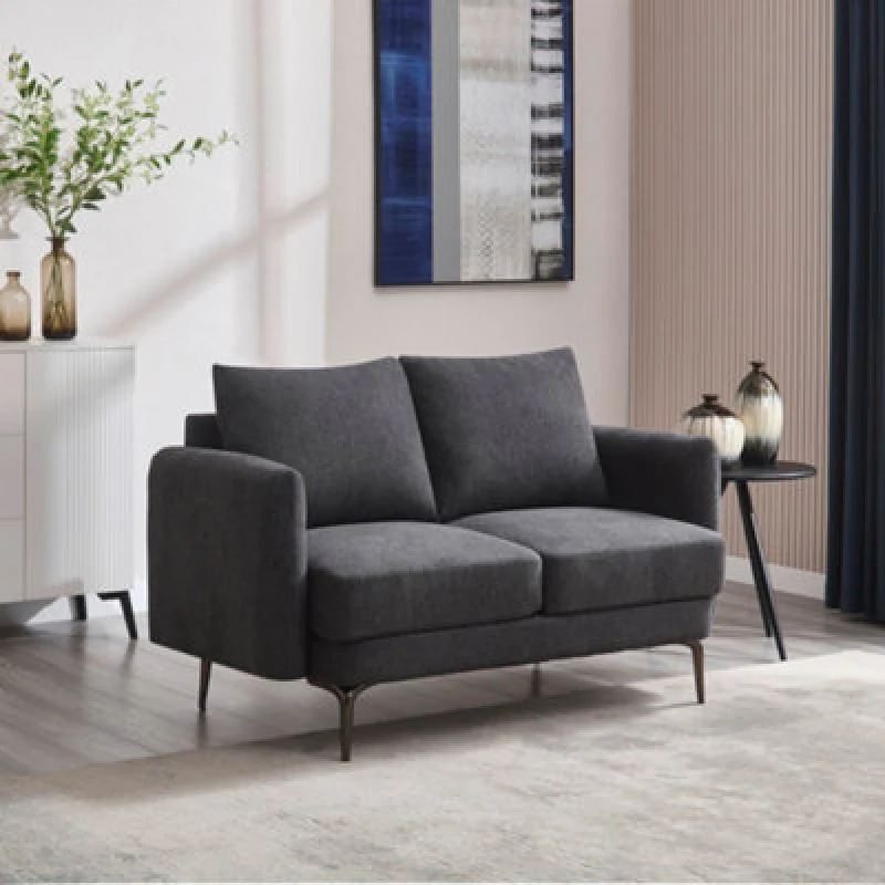 Image of More4Homes Sofia 2 Seater Fabric Sofa Charcoal