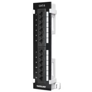 Image of Intellinet Patch Panel Cat6 Wall-mount UTP 12 Port Black