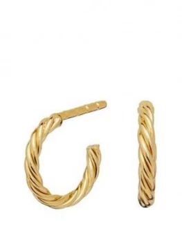 Image of Simply Silver Sterling Silver 925 12 Ct Yellow Polished Mini Twist Hoop Earring