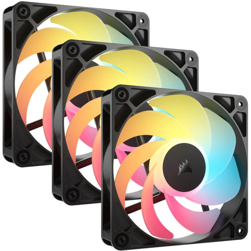Image of CORSAIR RS120-R ARGB PWM 120mm Fans Triple Pack - Black - CO-9050196-WW