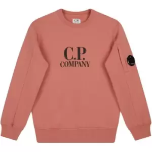 Image of CP COMPANY BoyS Lens Crew Sweatshirt - Pink