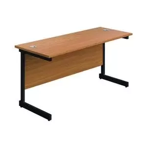 Image of Jemini Rectangular Single Upright Cantilever Desk 1400x600x730mm Nova