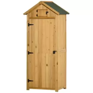 Image of Outsunny Wooden Garden Shed Hut Style Outdoor Tool Storage Box 77 x 54 x 179cm