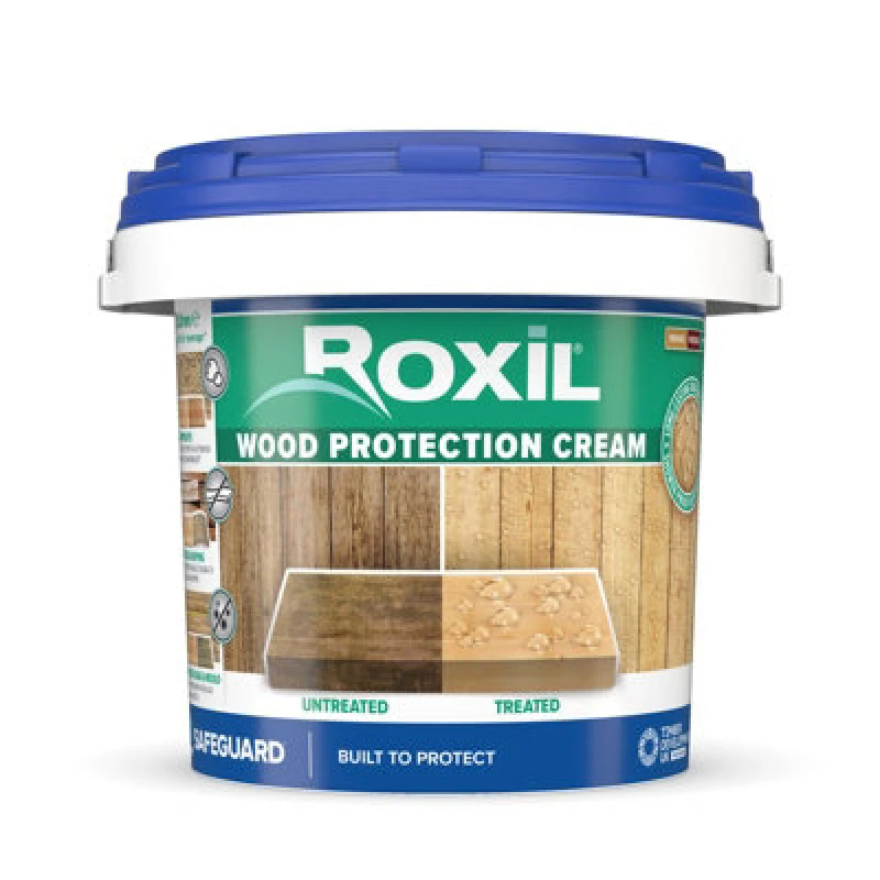Image of Roxil Wood Protection Cream (3L) - Wood Sealer, Waterproofing Clear Treatment And Preserver For Fence, Decking, Furniture, Shed
