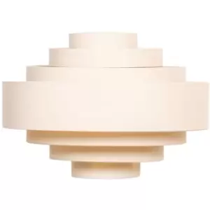 Image of Minisun - 45cm Ceiling Lampshade Easy Fit Pendant Fabric 7 Layer Drum Shade - Beige