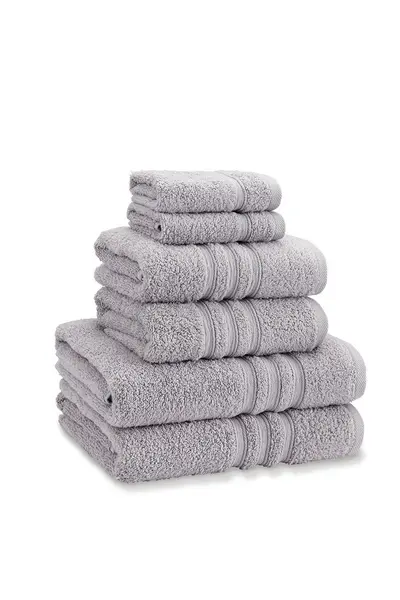 Image of Catherine Lansfield 'Zero Twist' Cotton 6 Piece Towel Bale Silver