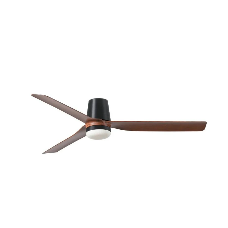 Image of Netlighting Punt Tub Medium LED Black Dark Wood DC Ceiling Fan 6 Speed Black Unisex