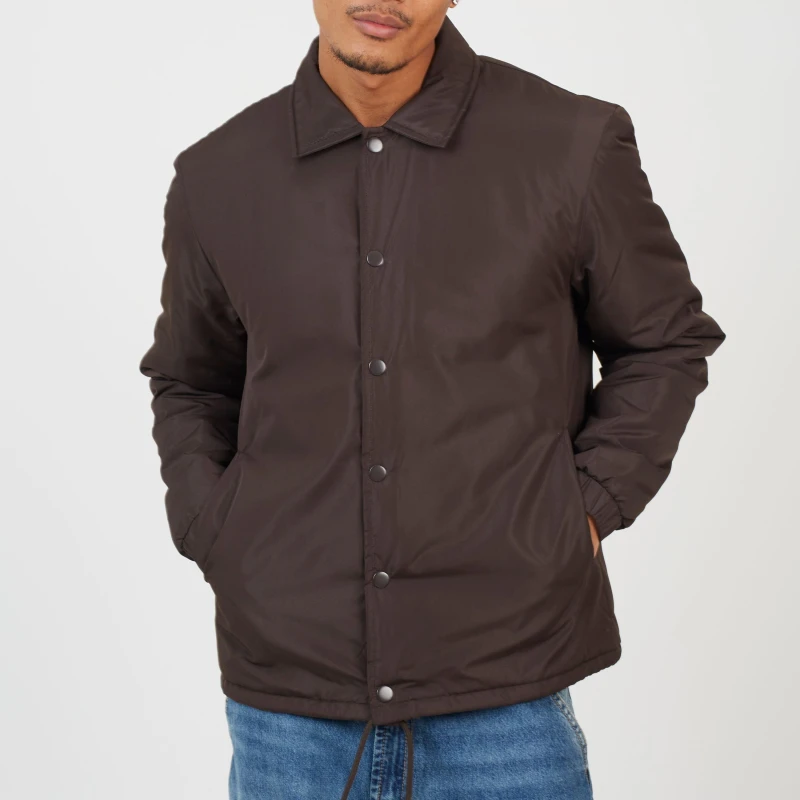 Image of Brave Soul Mens Coach Jacket Brown male Small