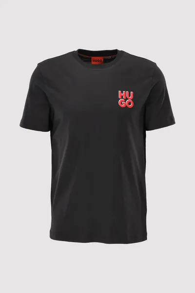 Image of HUGO Dimoniti Chest Logo T-Shirt Black M