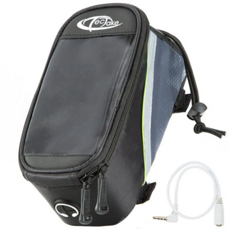 Image of Tectake Phone Holder For Bike 20 X 9.5 X 10 Cm - Black/grey/green