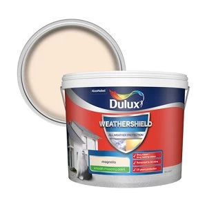 Image of Dulux Weathershield All Weather Protection Magnolia Smooth Masonry Paint 10L