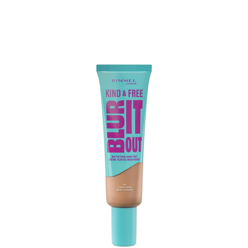 Image of Rimmel London Kind & Free BLUR IT OUT Mattifying Skin Tint 30ml (Various Shades) - 201 Classic Beige