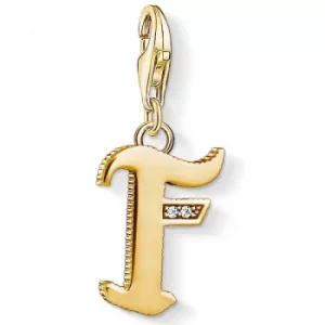 Image of THOMAS SABO Gold Plated Cubic Zirconia F Charm 1612-414-39
