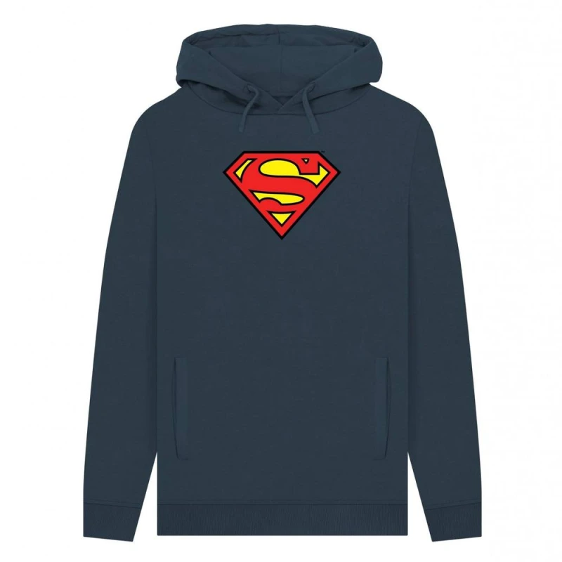 Image of Superman Mens Official Shield Hoodie in Navy Size: Small Navy Male S