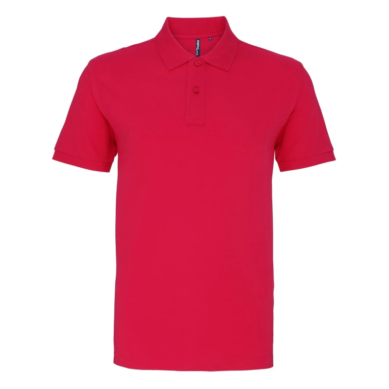 Image of Asquith & Fox Mens Plain Short Sleeve Polo Shirt in Pink Size: Small Pink Male S