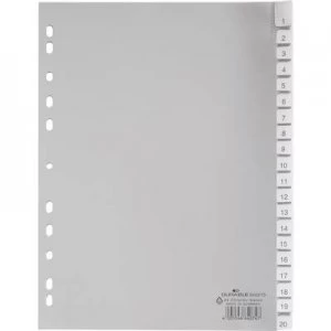 Image of Durable 6443 Index A4 1-20 Polypropylene Grey 20 dividers laminated tabs, incl. exchangeable insert 644310
