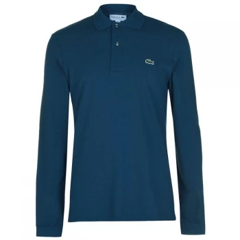 Image of Lacoste Long Sleeve Embroidered Polo Shirt - Petrol Z3T