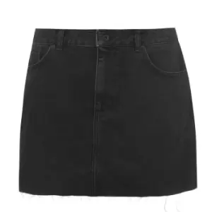 Image of Jack Wills Roxy Raw Hem Denim Skirt - Black