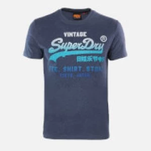 Image of Superdry Mens Fade Store T-Shirt - Princedom Blue Marl - M