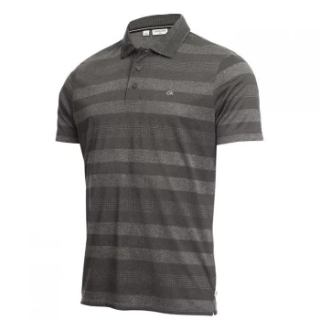 Image of Calvin Klein Golf Stripe Polo Shirt - Charcoal Marl